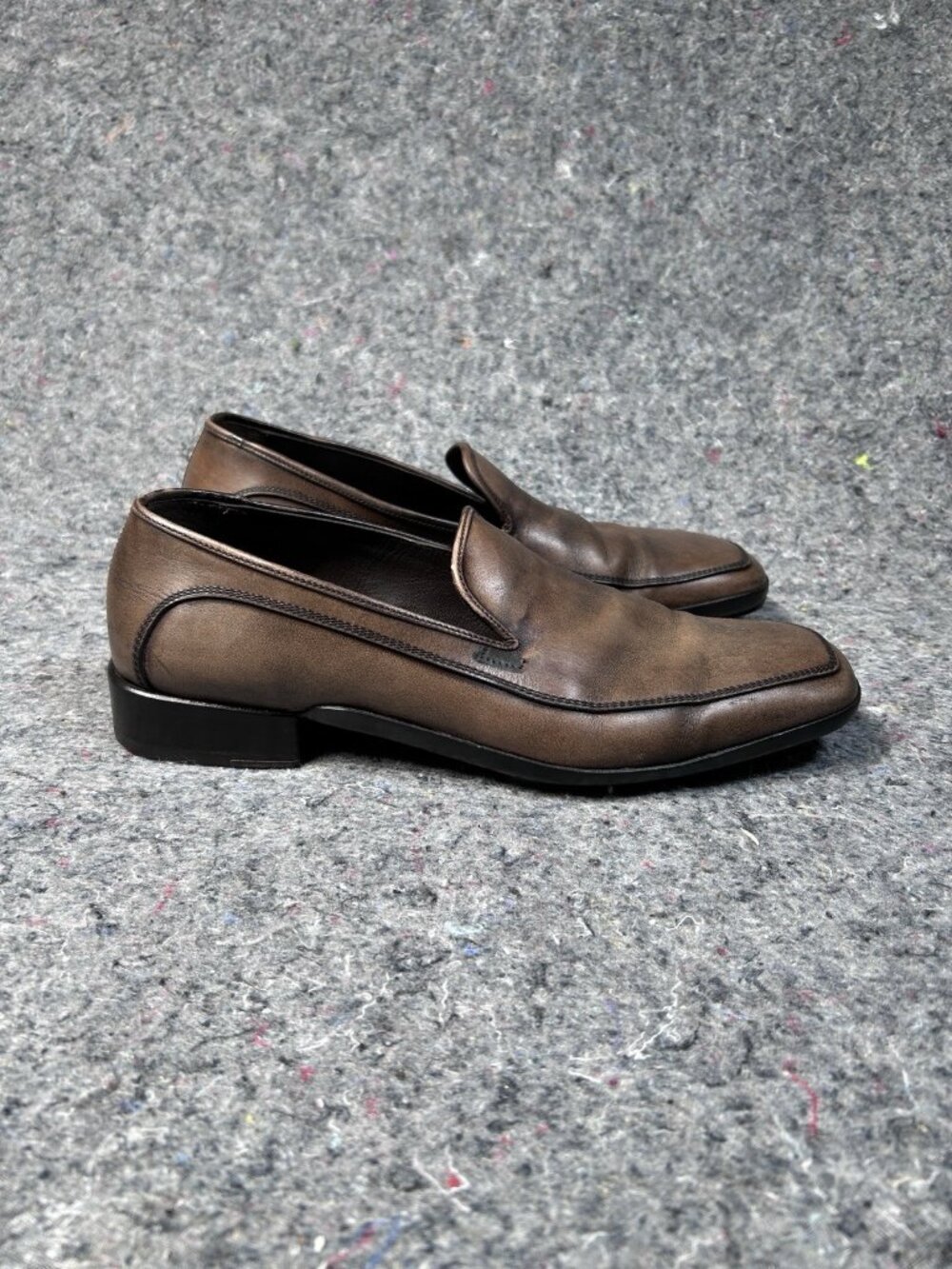 Salvatore Ferragamo Men’s Brown Leather Slip-On Loafers Size 8D — Made in Italy